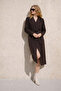 Women's Premium Double-Breasted Collar Brown Long Cashmere Coat - 6