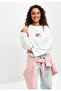 White Printed Long Sleeve Cotton T-Shirt Suitable for Hijab - 7