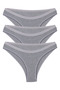 Women's 3-Pack Gray Cotton Lycra Bikini Panties - 7