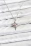 316l steel silver color zircon stone pole star model women necklace - 2