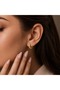 Gold Color Stone Hoop Earrings |   Minimal Sparkling Women's Earrings Set of 3 - 2