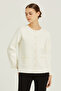 Ecru Pearl Buttoned Women's Jacket