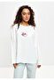 White Printed Long Sleeve Cotton T-Shirt Suitable for Hijab - 5