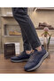 Men's Genuine Leather Daily Lightweight Comfortable Shoes Navy Blue - 4