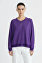 Lilac Purple Skirt Patterned Women's Jacket - 2