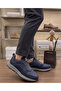 Men's Genuine Leather Daily Lightweight Comfortable Shoes Navy Blue - 5