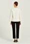 Ecru Pearl Buttoned Women's Jacket - 4