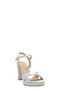 Lame Satin Cross Strap Platform Heeled Women's Shoes (046 260395) - 2