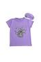 Girl's Cotton Milan Fabric Lilac Color Koala Patterned Crew Neck Sleep Band Short Sleeve Seasonal Pajama Set - 6