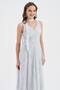 Women's Scarf Detailed Lined Sleeveless Design Long Dress - 4