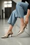 Margaret Gold Women's (3 cm Heeled) Pointed Toe Short Kitten Heel Shoes - 2