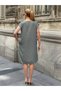 Zipper Detailed Tencel Fabric Turquoise Dress – Comfortable Fit for Casual Elegance - 5