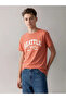Orange Crew Neck Printed Boy's T-Shirt - 2