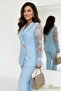 Guipure Sleeve Double-Breasted Blazer Set - 1st Quality Crepe Fabric | Wedding - Engagement - Special Occasions 36055 - 5
