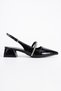 Open Back, Stone Detailed, Pointed Toe, Low Heel, Daily Ballerina Women's Heeled Shoes - 3