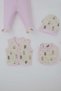 Baby Girl Hospital Release Pack of 8 Colorful Cute Bow Ties and Kittens Patterned 0-3 Months, Cream - 5