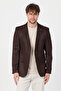 Adelfo Men's Brown Suede Slim Fit Mono Collar Sports Blazer Jacket - 7