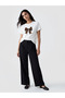 White Crew Neck Bow Printed Women's T-Shirt - 3