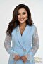 Guipure Sleeve Double-Breasted Blazer Set - 1st Quality Crepe Fabric | Wedding - Engagement - Special Occasions 36055 - 2