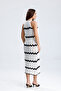 White Sleeveless Halter Neck Women's Knitwear Summer Midi Dress - 2