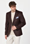 Adelfo Men's Brown Suede Slim Fit Mono Collar Sports Blazer Jacket