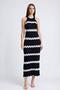 Black Sleeveless Halter Neck Women's Knitwear Summer Midi Dress - 3