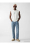 Ecru Crew Neck Printed Men's Sleeveless T-Shirt
