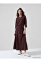Burgundy Elastic Flared Skirt
