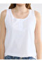 White U Neck Women's Tank Top - 2
