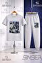 Children's Car Blue Multiple Square 3L T-Shirt and Sweatpants Set - 3