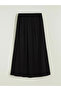 Black Belmando Flared Skirt with Elastic Waistband - 3