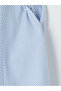 Blue Striped Bowknot Waist-Slit Dress