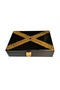 Vintage Wooden Jewelry Box – Black & Gold Gilding – 1980's Velvet-Covered - 6
