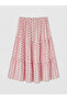 Pink Patterned Layered Girls' Skirt with Elastic Waist - 2