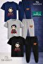 Children's Sprman Cocuk Single 3-Piece T-Shirt Tracksuit Set