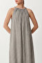 Washable Long Viscose Dress with Straps Lfg0186 Gray - 4