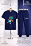 Children's Rawr Dino Basket 3Lu 3LÜ T-Shirt Tracksuit Set in Square - 4