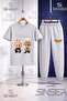 Children's Labbu 2-Piece Brown 3-Piece T-Shirt Tracksuit Set - 3