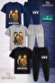 Children's Sinser Hearted Text 3Lu Square 3LÜ T-Shirt and Sweatpants Set