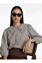 Brown Bebe Collar Plaid Women's Shirt - 3