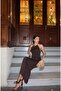 Scuba Fabric Dress with Neck Accessory - 3