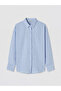 Blue Striped Oversize Women's Shirt - 3