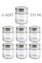 6 Pcs Silver Color Deep with Lid Transparent Jam Sauce Canned Peanut Butter Tahini Molasses Glass Jar 255 ml