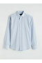 Blue Regular Fit Striped Poplin Men's Shirt - 3