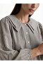 Brown Bebe Collar Plaid Women's Shirt - 2