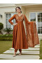 Orange Silk Blend Embroidered Anarkali Kurta with Dupatta - TRT1224 | Orange - 3