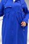 63008 Large Size Linen Cap with Eyelet Detail - Cobalt Blue - 2