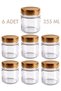 6 Pcs Copper Bronze Color Deep with Lid Transparent Jam Sauce Canned Peanut Butter Tahini Molasses Glass Jar 255 ml