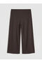 Brown Women's Capri with Elastic Waist - 2