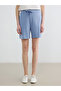 Blue Elastic Waist Soft Touch Women's Shorts - 5